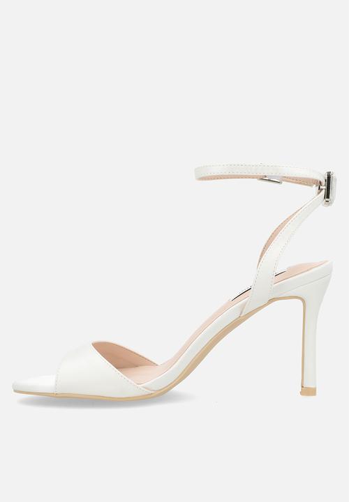 Be Mine - Eshana stiletto ankle strap heel - ivory satin