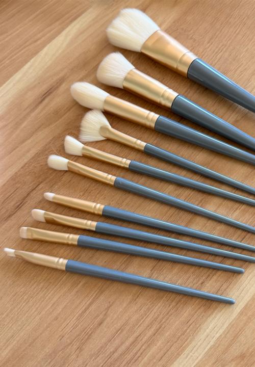 Glam Beauty - Make Up Brush 10 Piece Set - Aqua