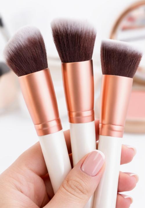 Glam Beauty - Make Up Brush 14 Piece Set - White & Rose Gold