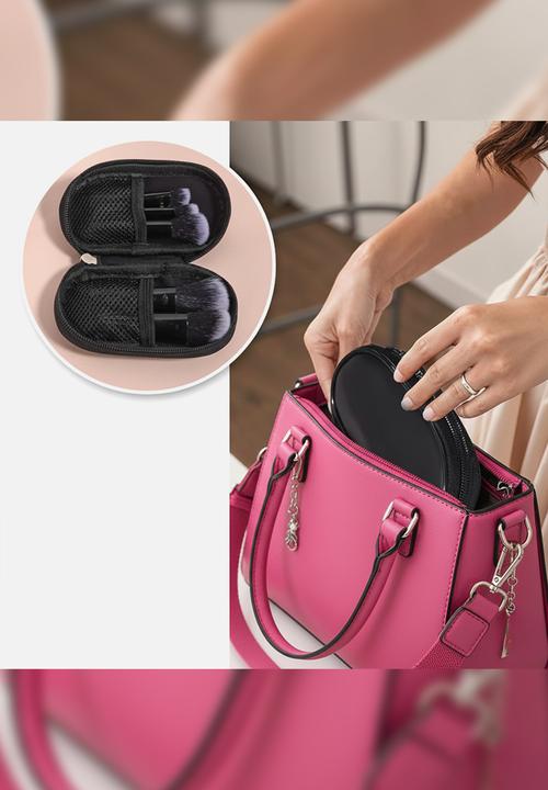 Glam Beauty - Travel Make Up Brush 10 Piece Set with PU Bag - Black