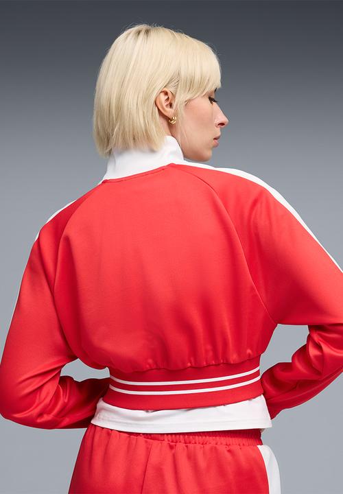 PUMA - T7 Pique Relaxed Cropped Track Jacket Fo - For All Time Red