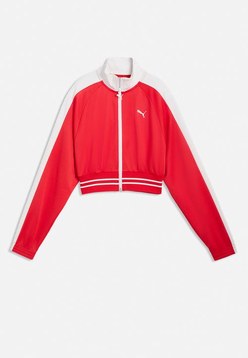 PUMA - T7 Pique Relaxed Cropped Track Jacket Fo - For All Time Red