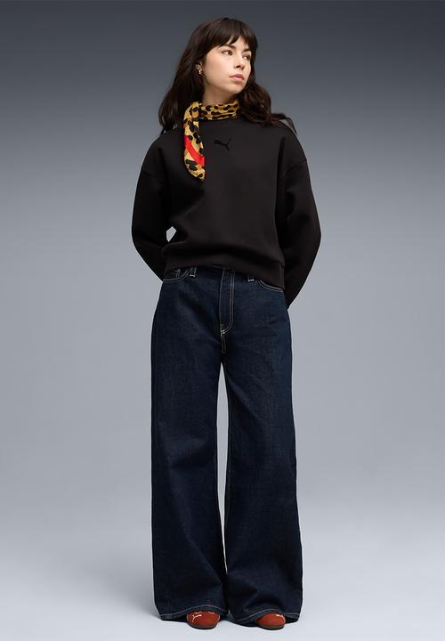 PUMA - Ess Elevated Oversized Logo Crew Dk - Puma Black
