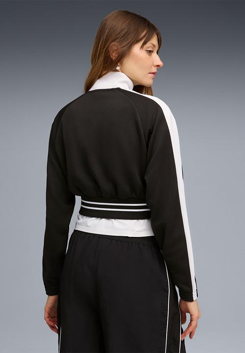 PUMA - T7 Pique Relaxed Cropped Track Jacket Pu - Puma Black