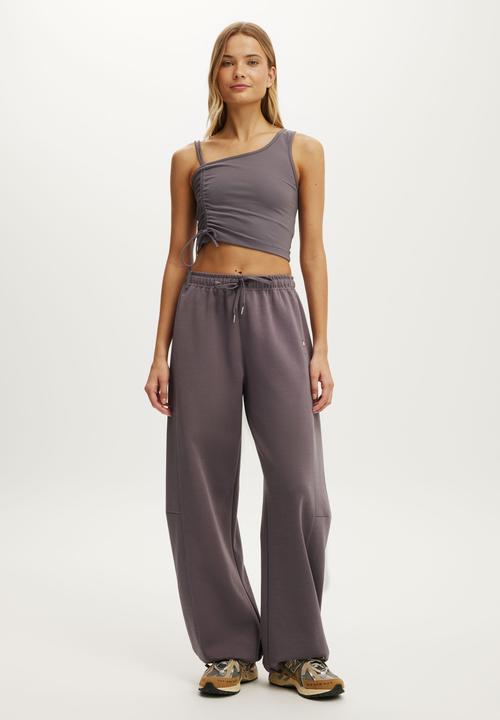 Cotton On - Ultra Soft Asymmetric Side Gather Tank - Violet Grey