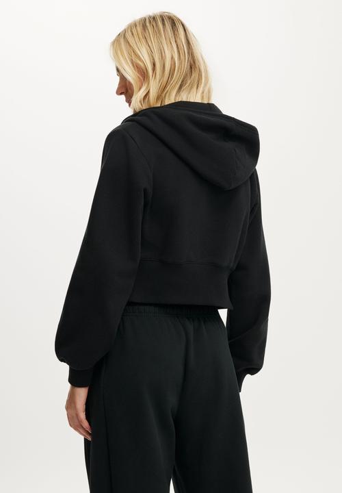 Cotton On - Summer Fleece Contour Zip Through - Black