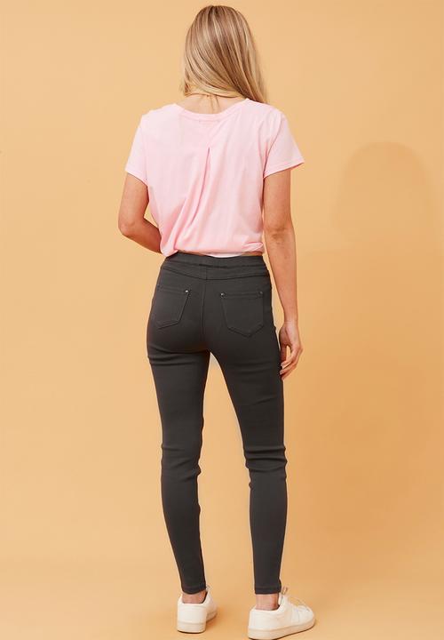 Stella Morgan - Narrow Waistband Skinny Leg Pull On Legging - Charcoal