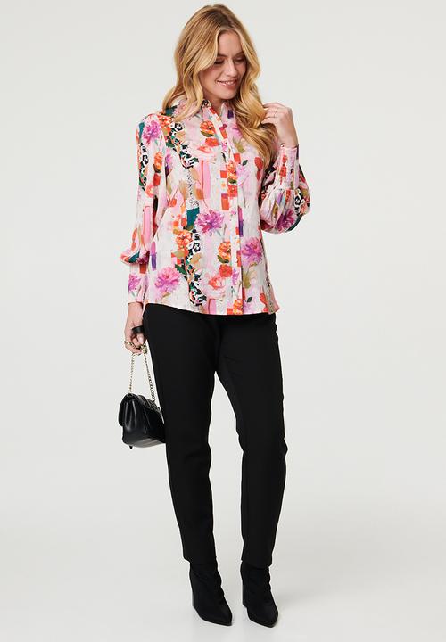 Stella Morgan - Long Sleeve Printed Blouse - Multi Pink