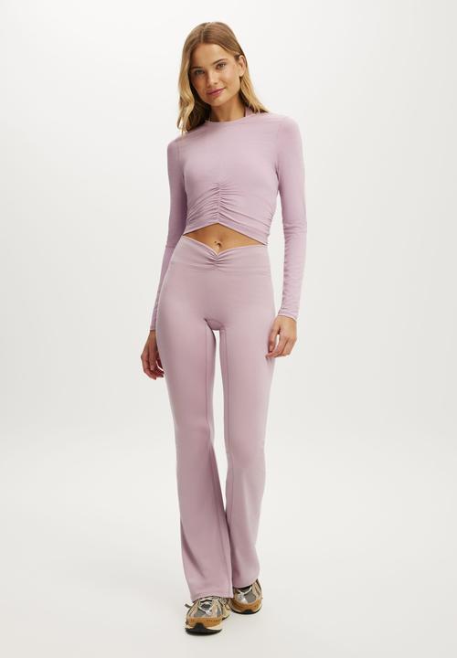 Cotton On - Active Ruched Front Long Sleeve - Dawn Pink