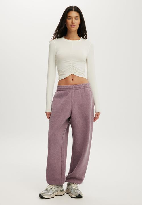 Cotton On - Active Ruched Front Long Sleeve - Coconut Milk