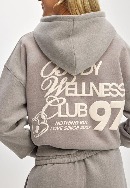 Cotton On - Plush Premium Graphic Hoodie - Mocha Marle/With Love