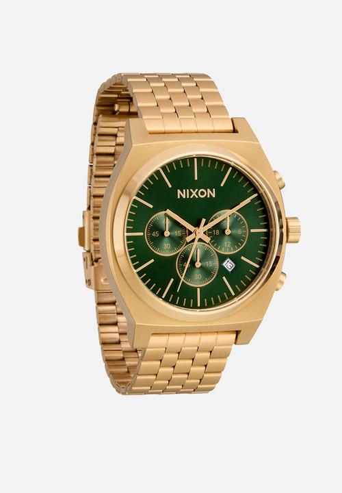 Nixon - Time Teller Chrono - Gold / Green Sunray
