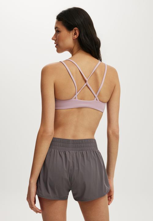 Cotton On - Ultra Soft Scrunch Front Strappy Crop - Violet Dawn