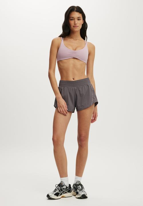 Cotton On - Ultra Soft Scrunch Front Strappy Crop - Violet Dawn