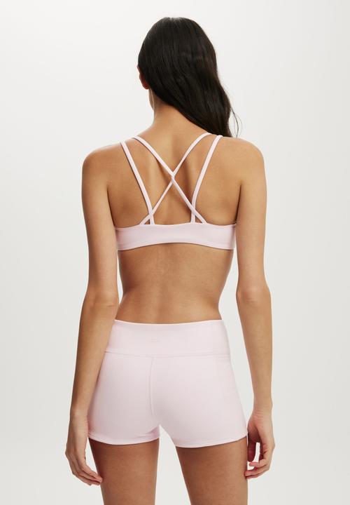 Cotton On - Ultra Soft Scrunch Front Strappy Crop - Cherry Dream