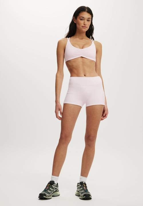 Cotton On - Ultra Soft Scrunch Front Strappy Crop - Cherry Dream