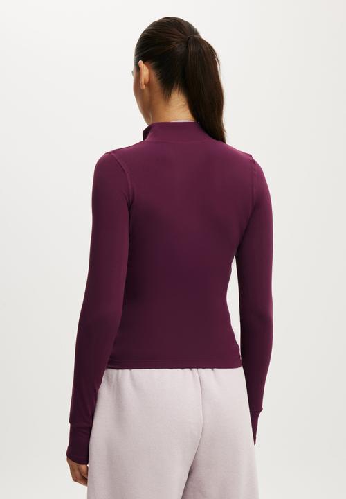 Cotton On - Active Core Zip Through Long Sleeve - Pickled Beet