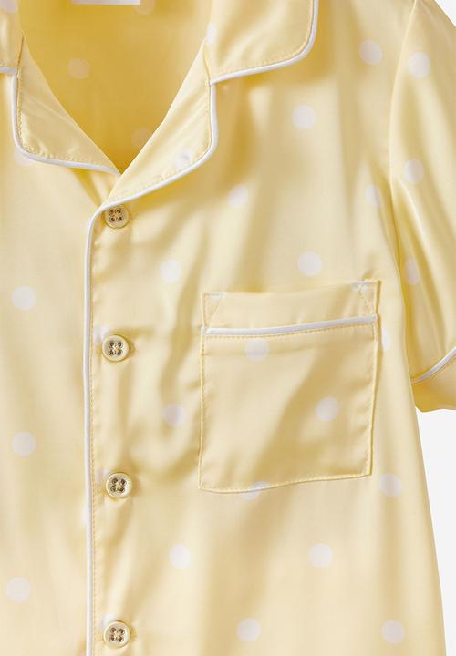 Cotton On - Lullaluxe short/long pj set - baby yellow/vanilla polka dot