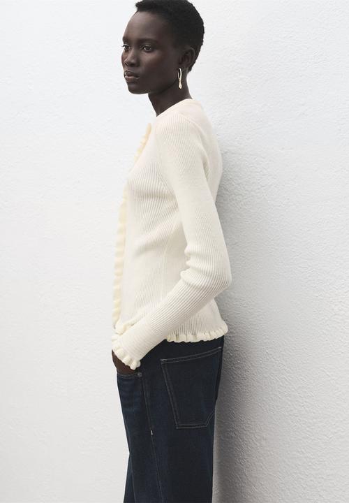 MANGO - Cardigan waves - light beige