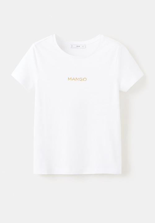 MANGO - T-shirt mangolog-w - white