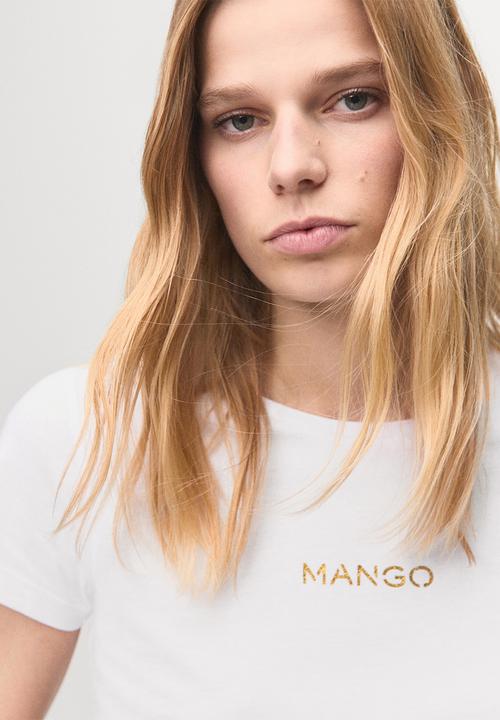 MANGO - T-shirt mangolog-w - white