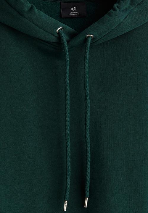 H&M - Loose fit hoodie - dark forest green