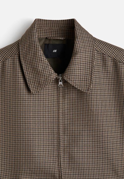 H&M - Patterned blouson jacket - dark beige/dogtooth pattern