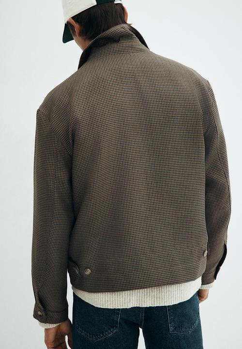 H&M - Patterned blouson jacket - dark beige/dogtooth pattern
