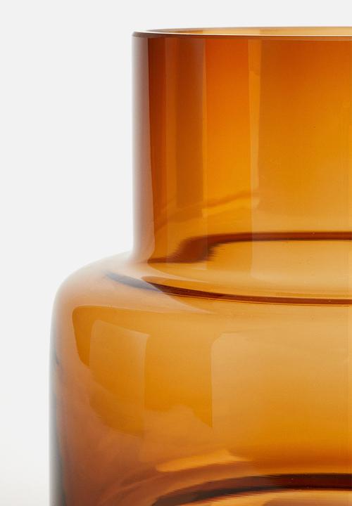 H&M - Tiered glass vase -  amber-coloured