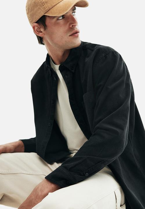 H&M - Regular fit corduroy shirt - black