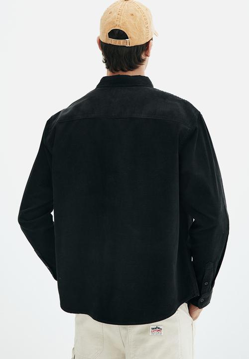 H&M - Regular fit corduroy shirt - black