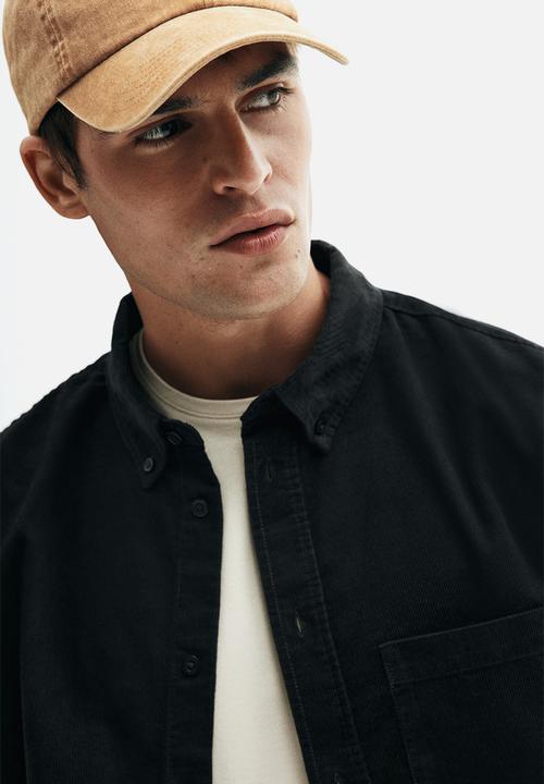 H&M - Regular fit corduroy shirt - black