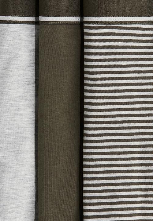 H&M - 3 pack mid trunks - khaki green striped