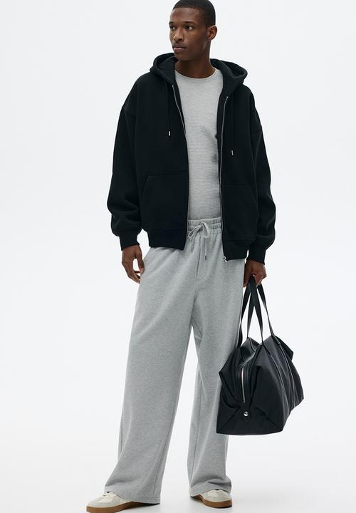 H&M - Oversized fit zip-through hoodie - black