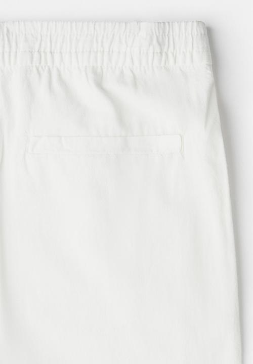 H&M - Regular fit linen-blend trousers - white