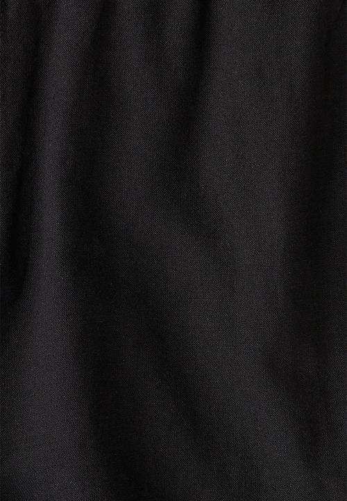 H&M - Regular fit linen-blend trousers - black