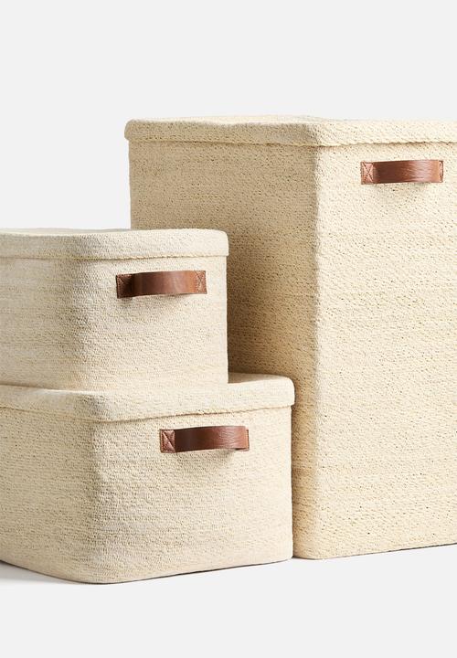 H&M - Large seagrass storage basket - light beige