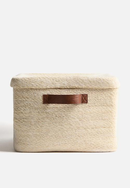 Large seagrass storage basket - light beige