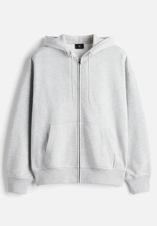 H&M - Oversized fit zip-through hoodie - grey marl