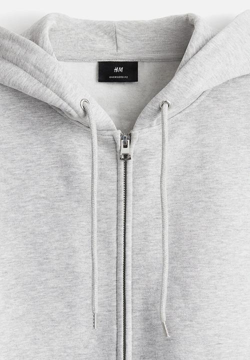 H&M - Oversized fit zip-through hoodie - grey marl