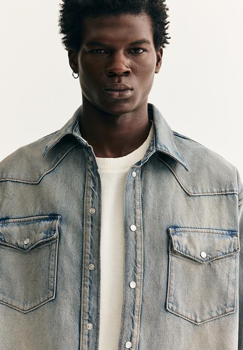 H&M - Oversized fit denim shirt - denim blue
