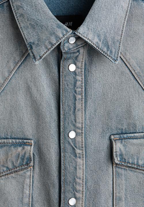 H&M - Oversized fit denim shirt - denim blue