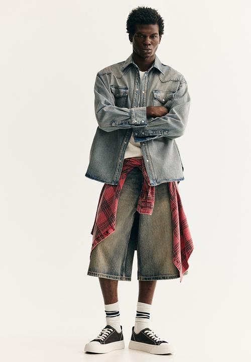 H&M - Oversized fit denim shirt - denim blue