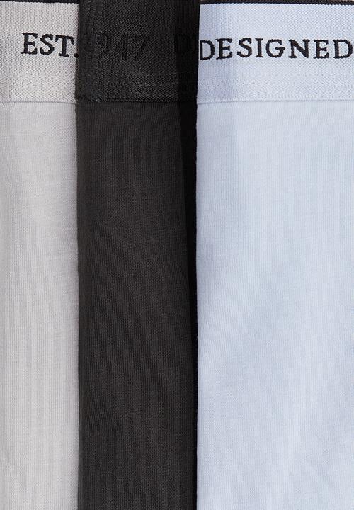 H&M - 3 pack coolmax® mid trunks - light blue & dark grey
