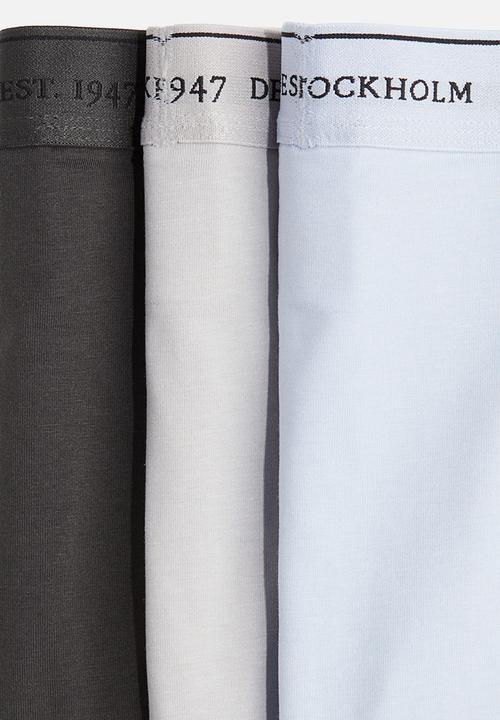 H&M - 3 pack coolmax® short trunks - light blue & dark grey