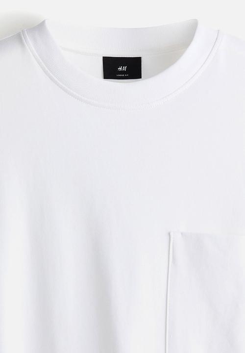 H&M - Loose fit long-sleeved jersey top - white