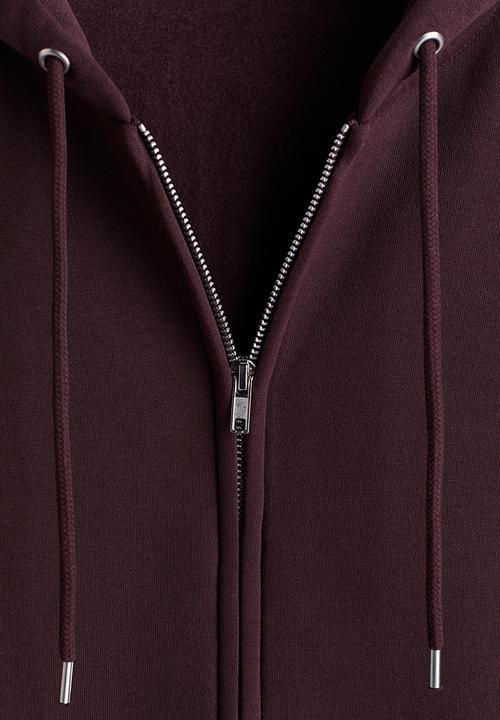 H&M - Loose  fit zip-through hoodie - plum