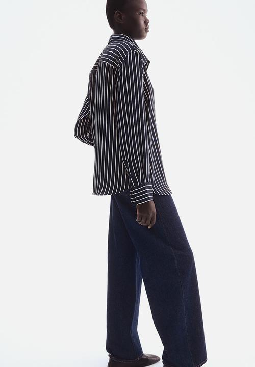 H&M - Shirt - navy blue/white
