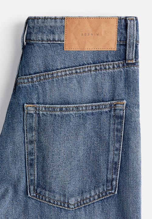 H&M - Wide high waist jeans - denim blue