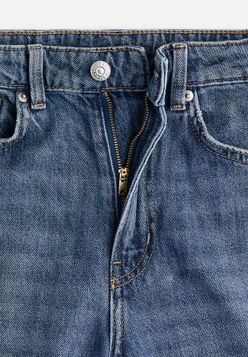 H&M - Wide high waist jeans - denim blue